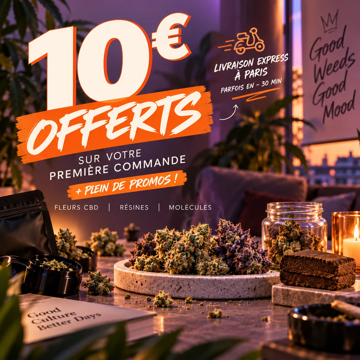 10€ Offert 1er commande CBD Shop